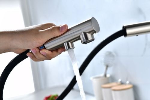 Смеситель для кухни Paulmark SERPENTINE Se213222-BS на мойку никель - фото 5