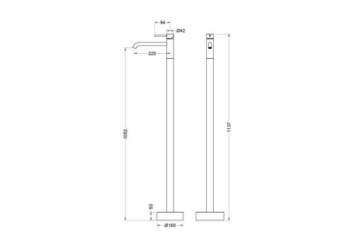 Смеситель Aquatek ЕВРОПА AQ1309MB напольный черный - фото 3
