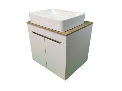 Тумба с раковиной Sintesi STL.W7024_SIN-LVB-APP-407 60х60 подвесная цвет коричневый - фото 2