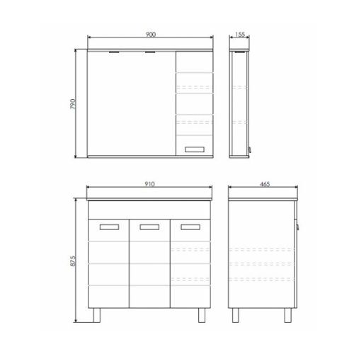 Тумба с раковиной Comforty Модена М 00-00001644CF 90х50 напольная цвет белый - фото 2