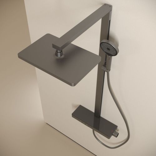 Душевая стойка Sancos Vos SC6100GG настенная цвет вороненая сталь с термостатом - фото 5