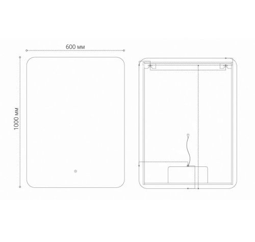 Зеркало с подсветкой Grossman ELEGANS-промо 17601001 60х100 подвесное - фото 3