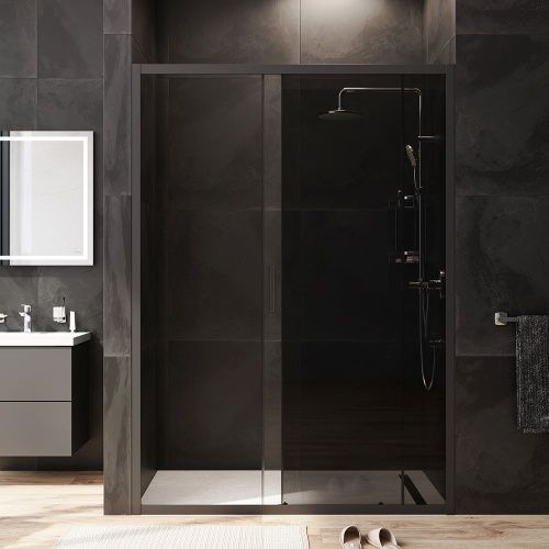 Душевая дверь Am.Pm Gem W90G-140-1-195BG 140х195 стекло прозрачное профиль черный - фото 4