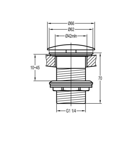 Донный клапан для раковины Cezares ECO ECO-SC-BORO золото - фото 2