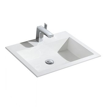 Раковина из искусственного камня Vincea VCB-13600W 60х50 встраиваемая цвет белый 1 отверстие под смеситель