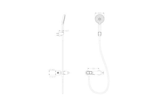 Смеситель для душа Wonzon & Woghand Muse WW-A30902-MW настенный белый - фото 2