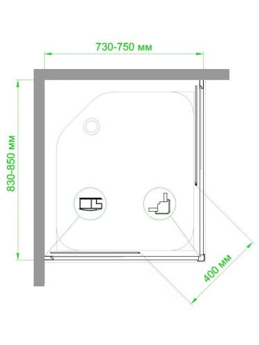 Душевой уголок Royal Bath HPD RB7585HPD-C-BL 85х75 стекло матовое профиль черный без поддона - фото 2