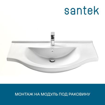 Раковина из сантехнического фарфора Santek Эльбрус WH110255 100х50 накладная цвет белый
