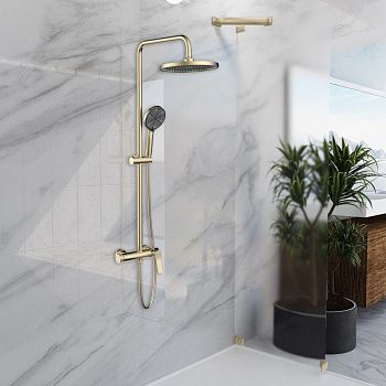 Душевая стойка Vincea Arco VSFS-4AR1BG настенная цвет золото