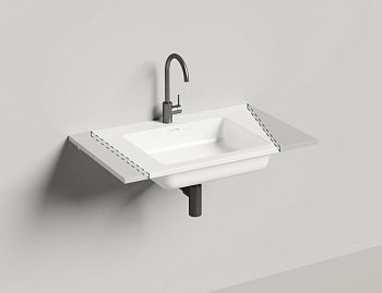 Раковина из искусственного камня S-Stone Salini ONDA 1402201M 80х50 встраиваемая цвет белый 1 отверстие под смеситель