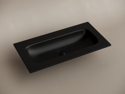 Раковина из сантехнического фарфора Ceramica Nova GRACE CN7019MBwx 90х50 накладная цвет черный без отверстий под смеситель - фото 2