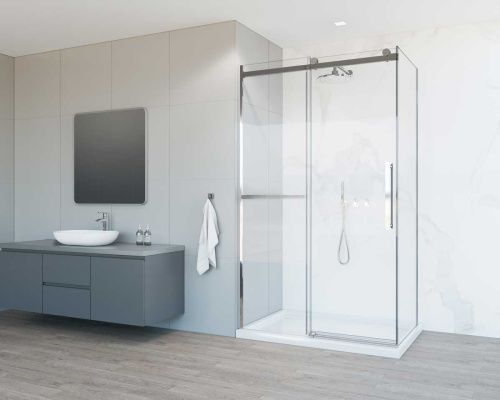 Душевой уголок Vincea Como Soft VSR-1CS1013CL 130х100 стекло прозрачное профиль хром без поддона - фото 2