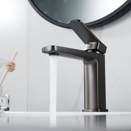 Смеситель Shevanik S9901T на раковину оружейная сталь