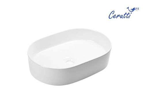 Раковина из сантехнического фарфора Cerutti SPA CR0055B 50х40 накладная цвет белый без отверстий под смеситель - фото 2