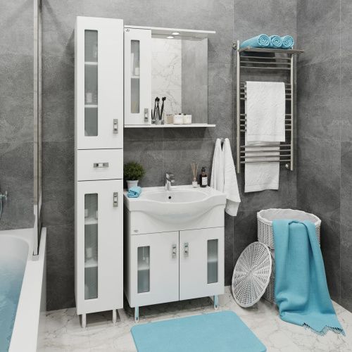 Зеркало-шкаф Onika Кристалл 206705 70х70 подвесной цвет белый - фото 4