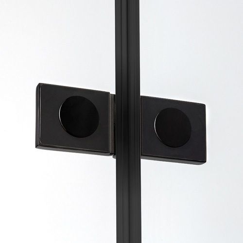 Душевая шторка на ванну New Trendy NEW SOLEO Black P-0050 100х140 стекло прозрачное профиль черный ориентация правая - фото 4