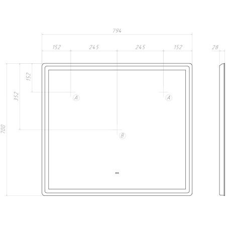Зеркало Vigo Geometry Comfort 62 80х70