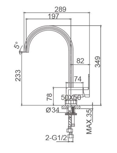 Смеситель для кухни Wonzon & Woghand Arnie WW-692101-CR на мойку хром - фото 5