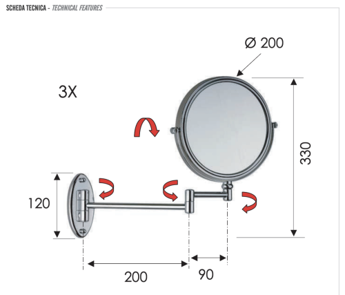 Зеркало косметическое Remer RB635CR - фото 2