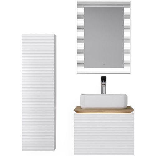 Шкаф-пенал Jorno KARAT Kar.04.130/P/W 30х130 подвесной цвет белый - фото 3