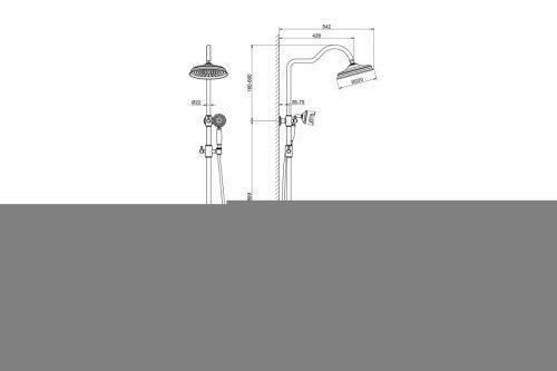 Душевая стойка Aquatek КЛАССИК AQ2563MB настенная цвет черный с термостатом - фото 3