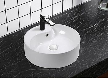 Раковина из сантехнического фарфора Cerutti SPA CR7009W 50х50 накладная цвет белый 1 отверстие под смеситель