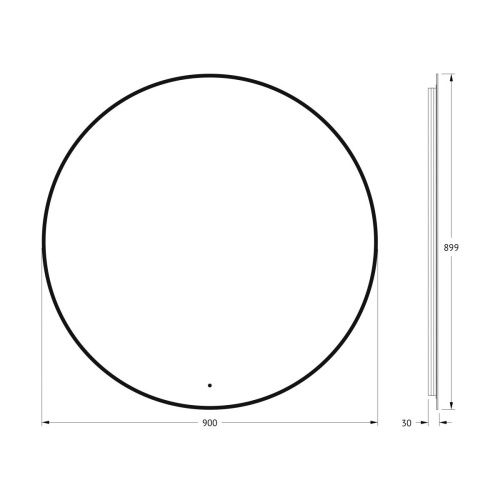 Зеркало с подсветкой Defesto AURA DF 2986R 90х90 подвесное - фото 2