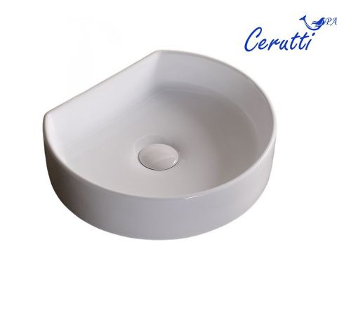 Раковина из сантехнического фарфора Cerutti SPA CR7088 40х40 накладная цвет белый без отверстий под смеситель - фото 4