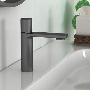 Смеситель Vincea Vogue VBF-4V3GM на раковину вороненая сталь