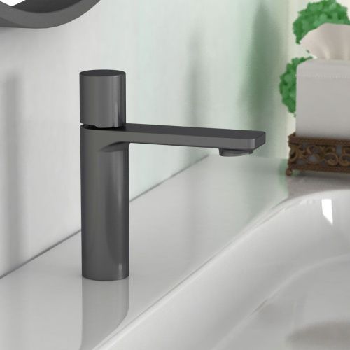 Смеситель Vincea Vogue VBF-4V3GM на раковину вороненая сталь