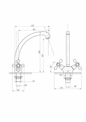 Смеситель для кухни FAUZT FZs-258-32 на мойку хром - фото 3