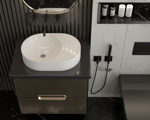 Раковина из искусственного камня Uperwood Luna 2911020343 50х40 накладная цвет белый - фото 2