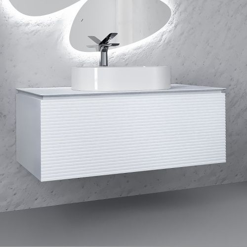 Тумба под раковину Jorno STONE Stn.01.100/P/W/JR 100х40 подвесная цвет белый - фото 2
