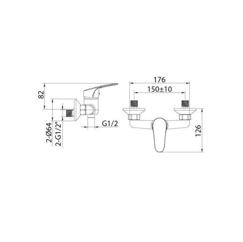 Смеситель для ванны Milardo Simp SIMSB00M03 настенный хром - фото 3