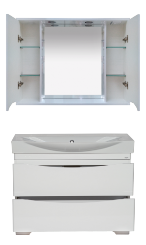 Зеркало-шкаф Misty Элвис П-Элв-01105-011 100х70 подвесной цвет белый - фото 4