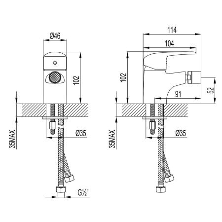 Смеситель LeMark Pramen LM3308C на биде хром