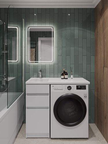 Тумба с раковиной Orange Sistema ST-40TUW+RAL 100х50 напольная цвет белый - фото 4