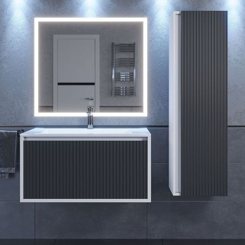 Тумба с раковиной Uperwood Next Premium 3930205166 80х50 цвет серый - фото 3