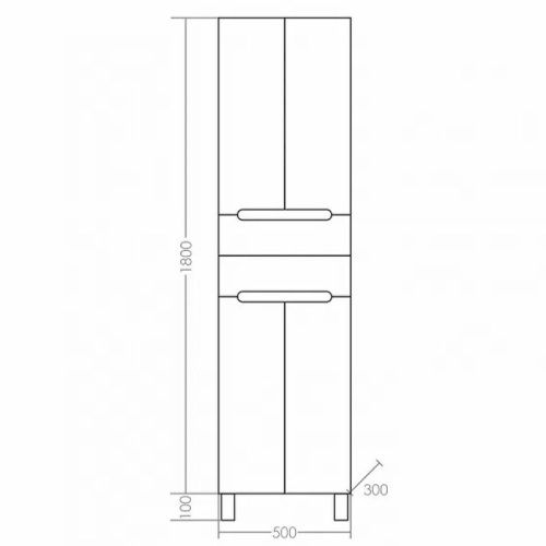 Шкаф-пенал СанТа Лондон 524010 50х190 напольный цвет белый - фото 4