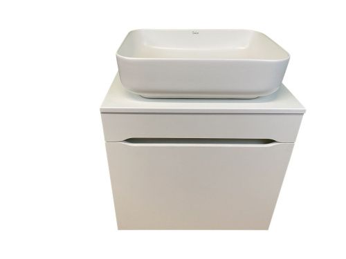 Тумба с раковиной Sintesi STL.W7013_SIN-LVB-APP-409WM 60х60 подвесная цвет белый - фото 4