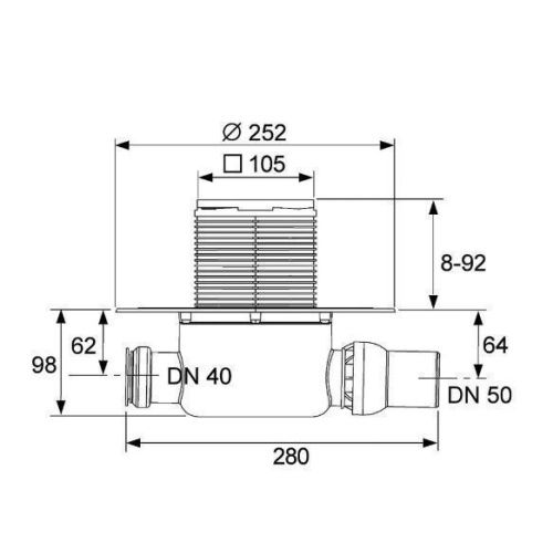 Душевой трап Tece KDP-S120 10х10 хром - фото 2