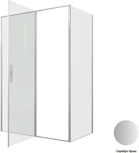 Душевой уголок Allen Brau Priority 3.31035.BA + 3.31041.BA 140х80 стекло прозрачное профиль серебро без поддона - фото 4