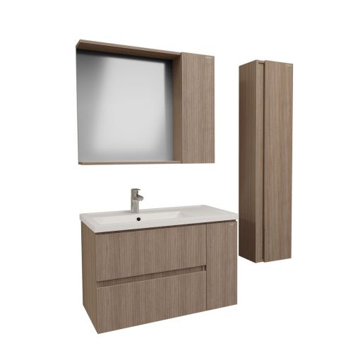 Зеркало-шкаф Grossman Юнит 208011 80х70 подвесной цвет коричневый - фото 2