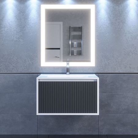 Тумба под раковину Uperwood Next Premium 3930205150 70х50 подвесная цвет серый/белый