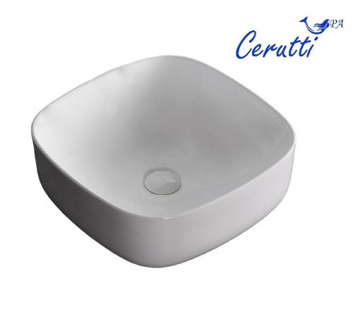 Раковина из сантехнического фарфора Cerutti SPA CR0010 40х40 накладная цвет белый без отверстий под смеситель - фото 2