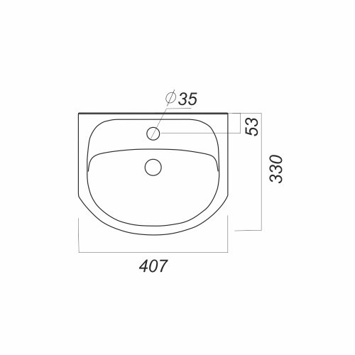 Раковина из сантехнического фарфора Onika Манго MNG40SAWB01 40х30 накладная цвет белый 1 отверстие под смеситель - фото 4