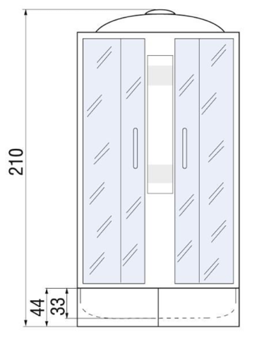 Душевая кабина River NARA 10000003642 120х90 асимметричная с крышей ориентация правая - фото 2