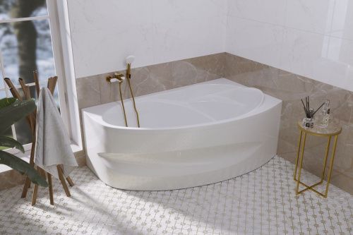 Ванна акриловая 1MarKa JULIANNA MG 01дж1595п 160х90 пристенная асимметричная без каркаса - фото 4