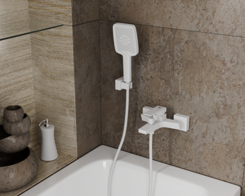 Смеситель для ванны Rush Thira TR3635-44White настенный белый - фото 2