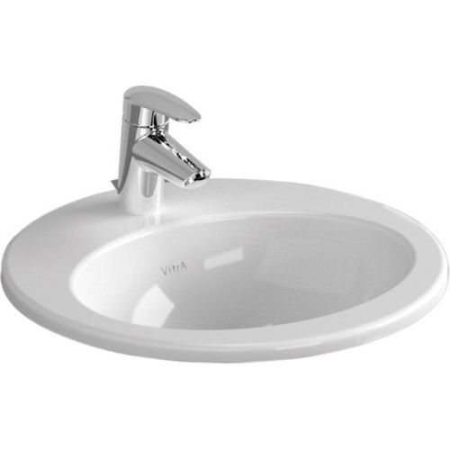 Раковина из сантехнического фарфора Vitra S20 5466B003-0001 40х40 накладная цвет белый 1 отверстие под смеситель